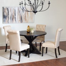 Nylander 5-piece Dining Set, Cross-Buck Dining Table with 4 Stylish Chairs