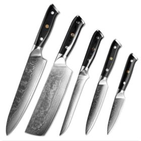 Japanese Damascus steel knife kitchen knife fruit knife (Option: 5Pcs)