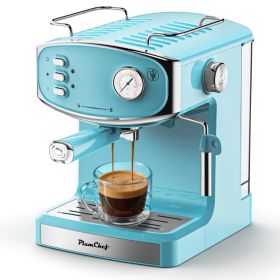 20 Bar Espresso Machine - Professional Compact Espresso Maker With Milk Frother, 54oz Large Water Tank, Low Noise, For Cappuccino, Latte, Blue, A (Option: PLKFJ6828)