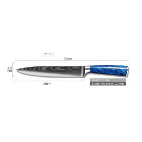 8-inch Chef Knife with Blue Resin Handle (Option: 8inch meat cleaver)