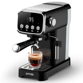 20 BAR Slim Espresso Machine With Milk Frother, Cup Warmer, 43 OZ Detachable Tank, For Espresso, Americano, Latte, Space-Saving, Screen Button, B (Option: PLJY0110)